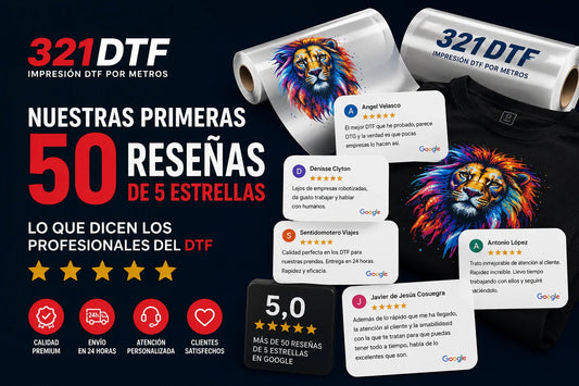 El proveedor DTF mejor valorado por nuestros clientes: 50 opiniones reales - 321DTF