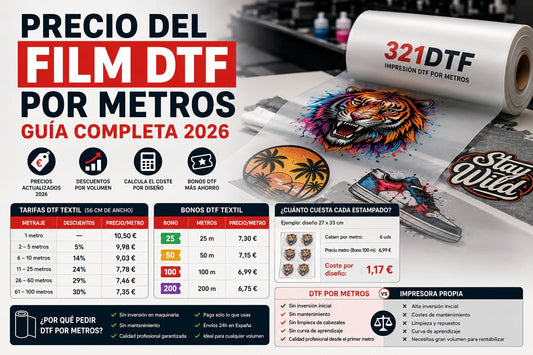 Precio del film DTF por metros en España: guía completa 2026 - 321DTF