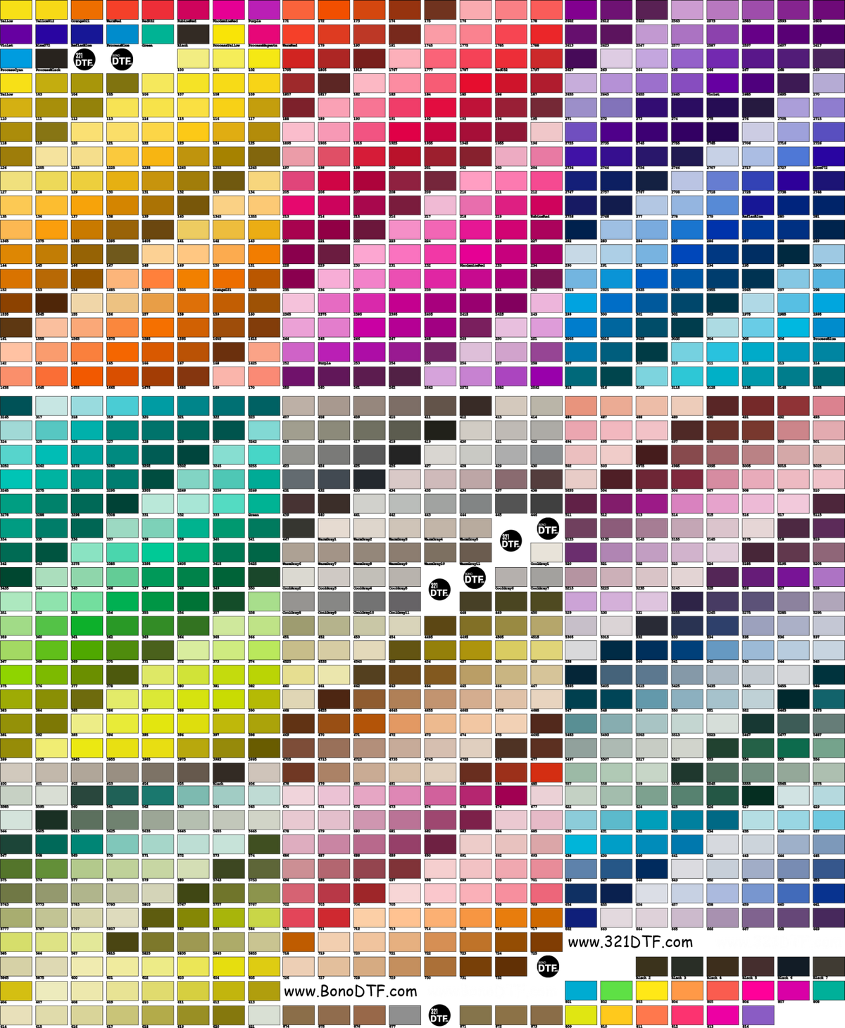 Muestra Pantone impreso - descarga el archivo en la decripcion - 321DTF